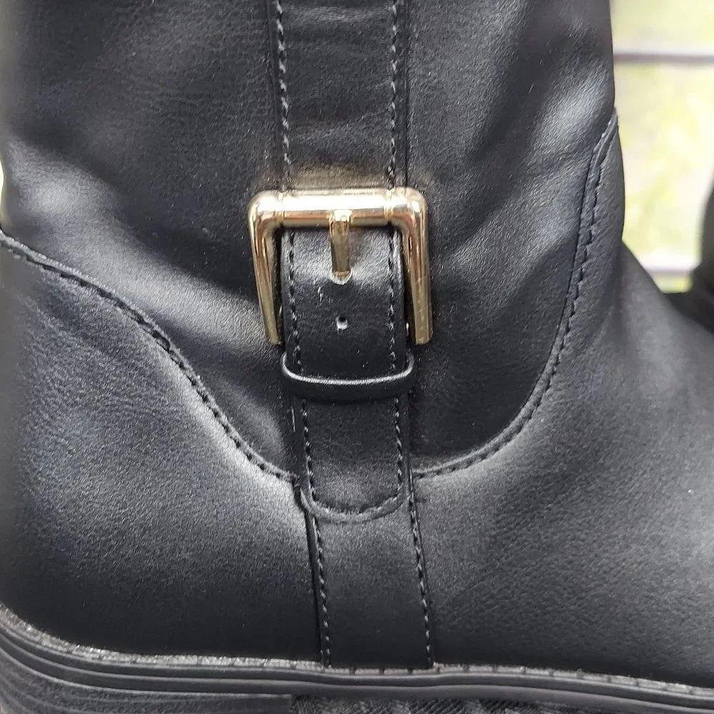 KAREN SCOTT DELIEE 2 FAUX LEATHER KNEE HIGH RIDING BOOTS